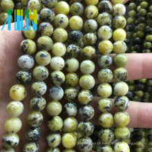 Jóia de pedra Beads Preço de atacado Gemstone Rodada Beads Natural Amarelo Howlite Semi Pedra Preciosa